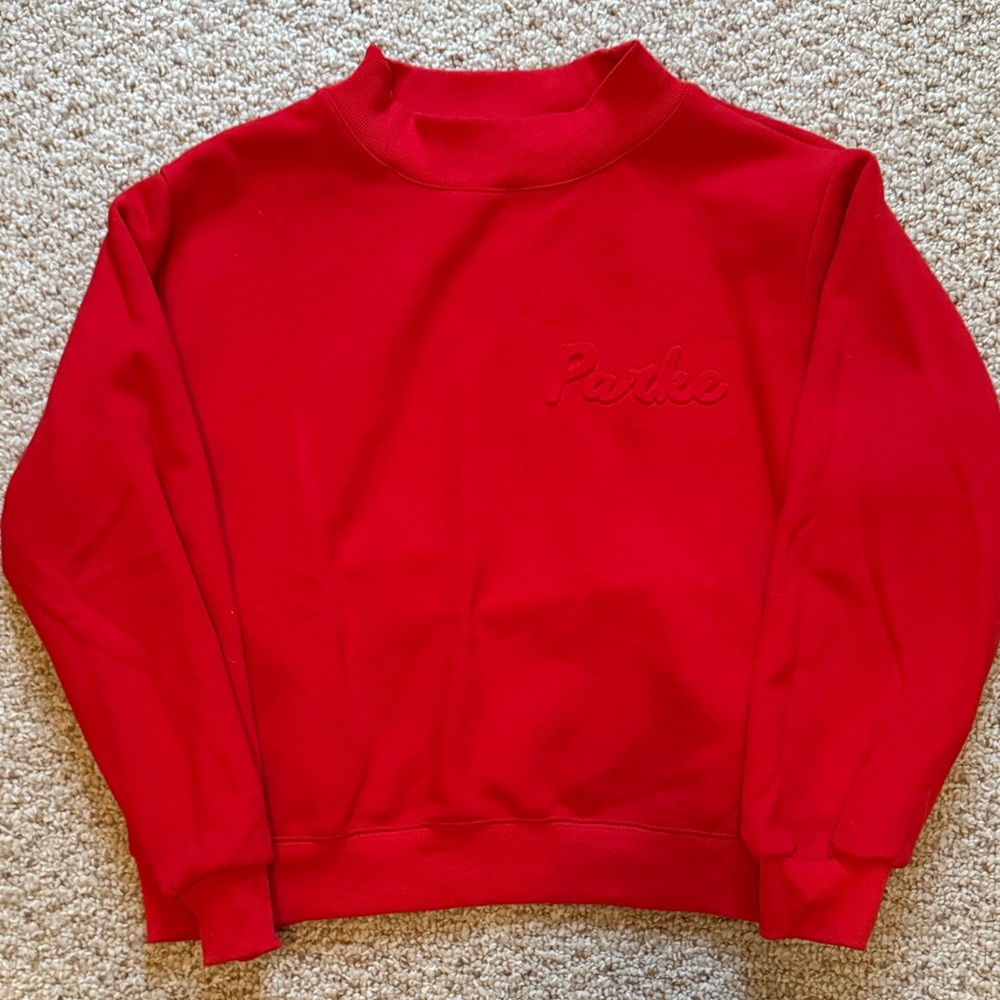 Parke Embossed Mockneck in Red